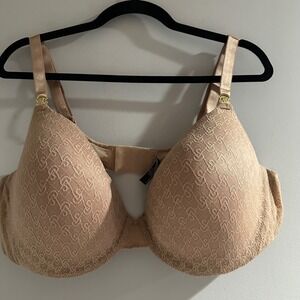 Victorias Secret Very Sexy Demi Bra Tan Logo Lace Underwire 44DD 828226-SFX